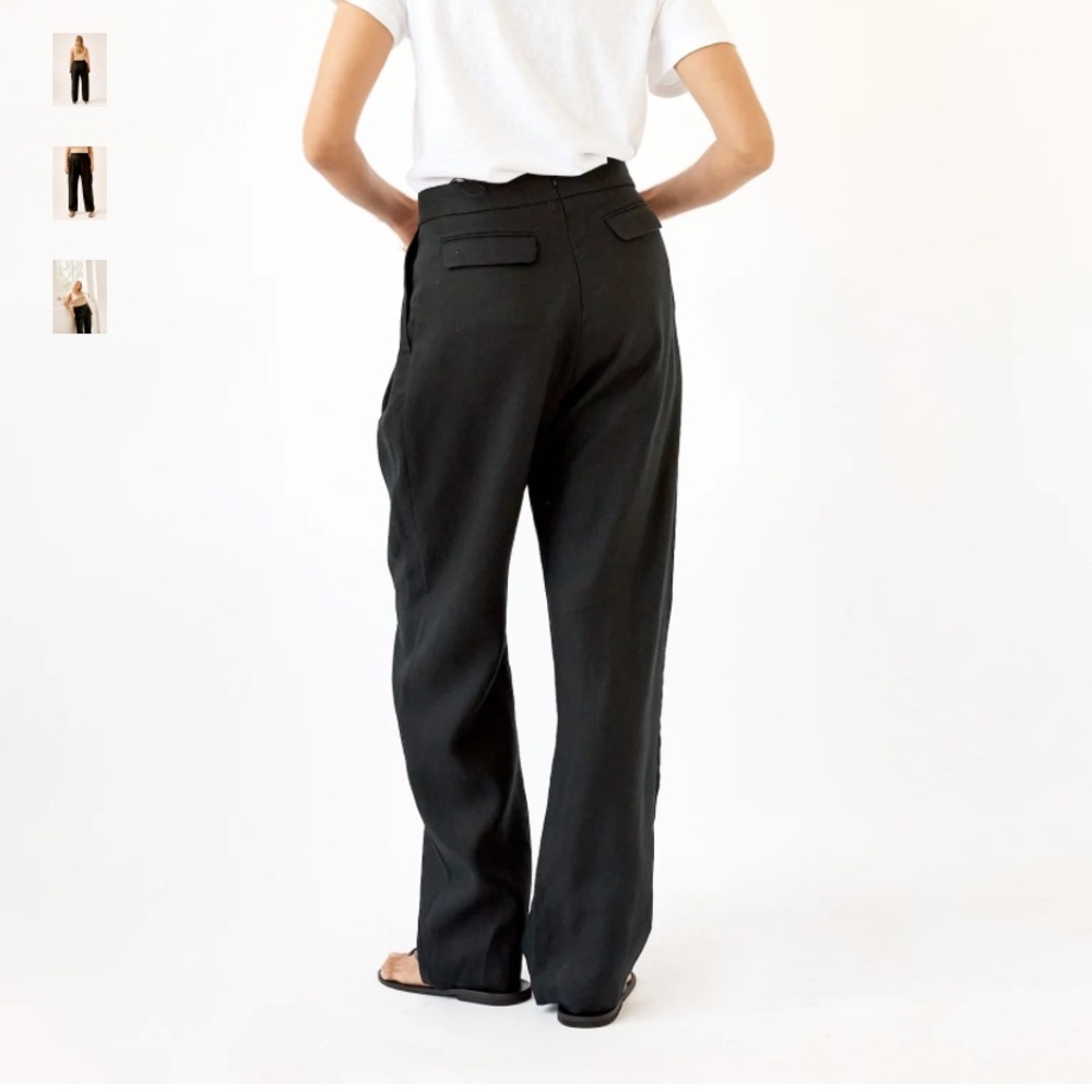 MATIN LINEN PLEAT PANTS SIZE XS IN BLACK